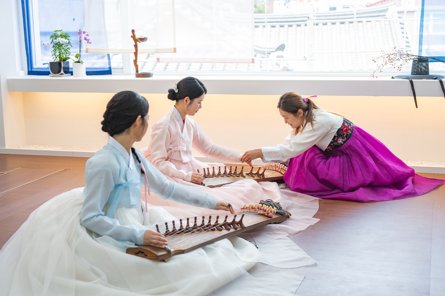 Seoul: Gayageum Class & Hanbok Experience in Bukchon Village image